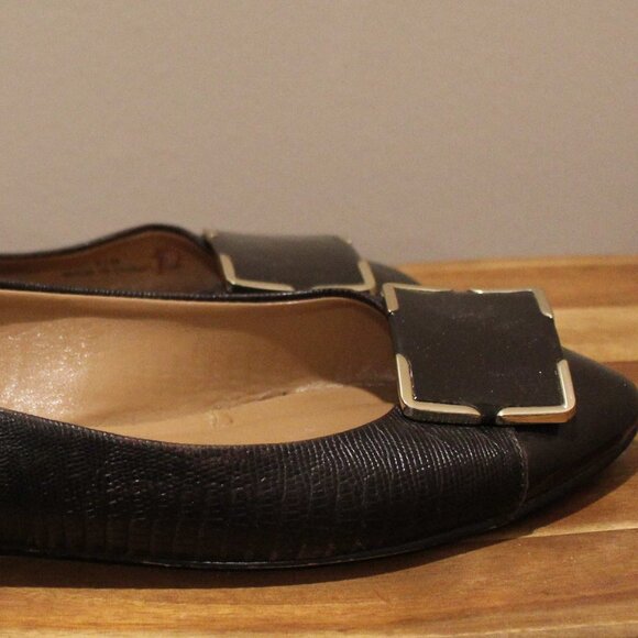 Talbots Brown Embossed Ballet FLats - Sz 8.5 M - Picture 1 of 7